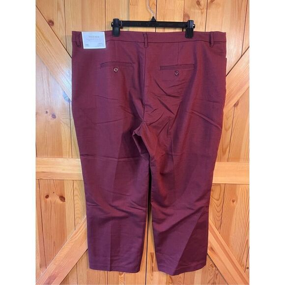 CJ Banks Trousers Perfect Pants 24W Average relaxed Fit high rise reddish brown - Picture 4 of 8